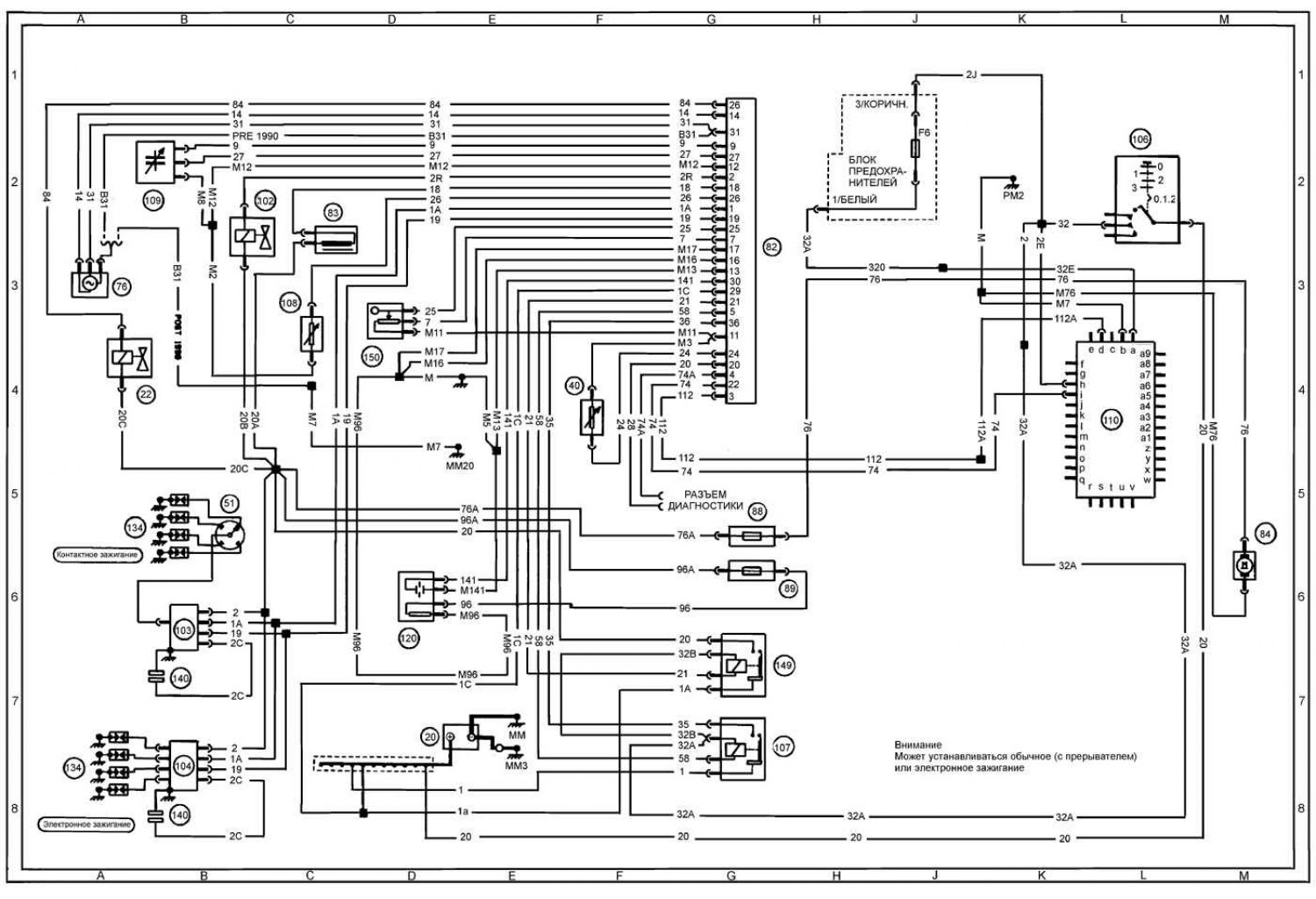 Система впрыска и зажигания (XU5M2-3Z MMBA G5) (Пежо 405, 1987-1997 ...
