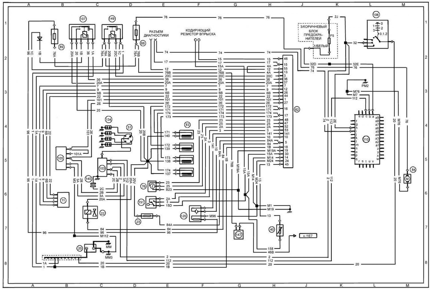 Система впрыска и зажигания (XU9JA/ Z M1.3 Motronic) (Пежо 405, 1987 ...