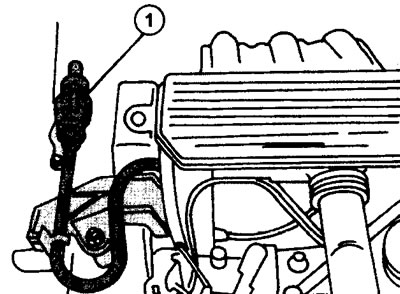 5.14a Location of lever 1 for manual fuel pumping on XUD9 engines