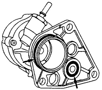 10.1 Mocowanie pompy próżniowej do silnika jest uszczelnione dwoma pierścieniami (zobacz strzałki)