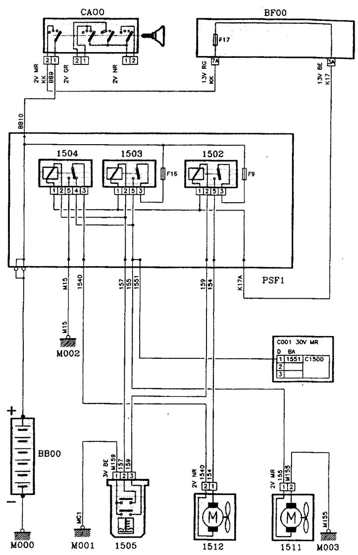 Cooling system. 2.0-liter turbocharged engine with two radiator fans.