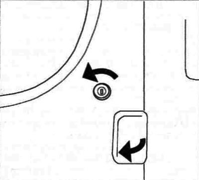 Figura 22, a. Deblocarea și deschiderea ușii din față din exterior