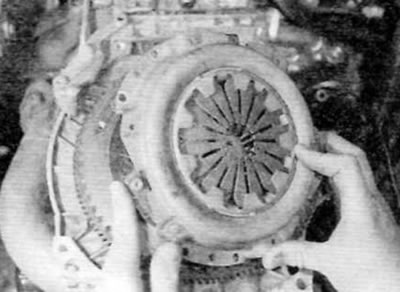 Figure 4.4, a. Remove the clutch cover from the mounting pins...