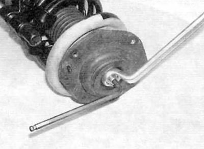 Figure 5.3. Loosen the strut piston rod nut while holding the piston rod with a suitable Allen key