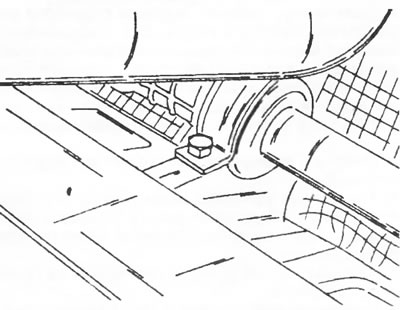 Figure 123. The steering is secured with two mounting brackets on the left and right.