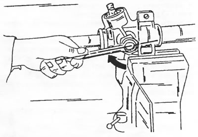 Figure 127. Tighten the adjustment plug of the rack damper until the rack is pressed by the damper.