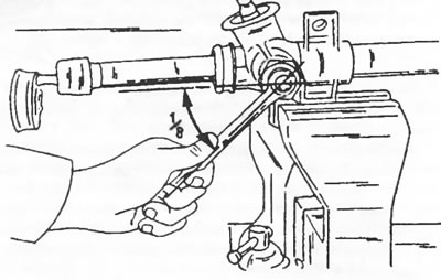 Figure 128. Loosen the adjusting plug in 1/8 turn increments until the rack can move freely.