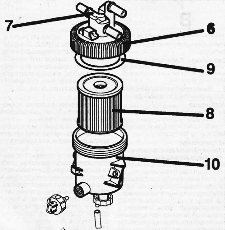 3.13. Skinite poklopac 7 zajedno s maticom 6 i brtvom 9 te izvadite filterski element 8