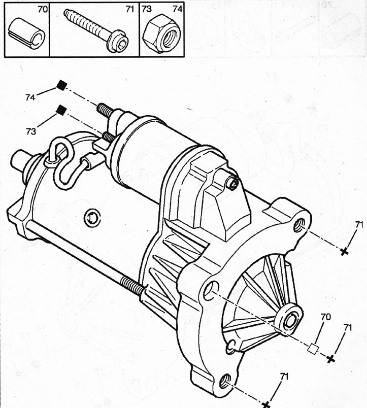 3.0. Demaror pentru o mașină cu motor pe benzină EW10J4/EW12J4 70 - manșon de centrare 11x14; 71 -…
