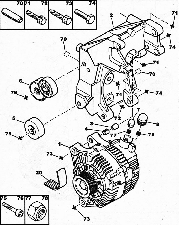 Generator auto cu motor diesel de 4,0a 1 - generator; 2 - suport de montare a generatorului; 3 -…