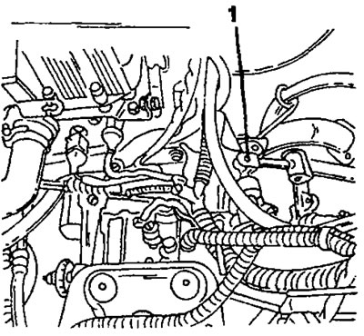 Рис. 12. Место соединения тяг переключения передач.