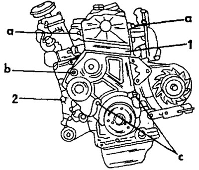 Рис 22. Снятие и установка двух крышек привода газораспределительного механизма с передней стороны…