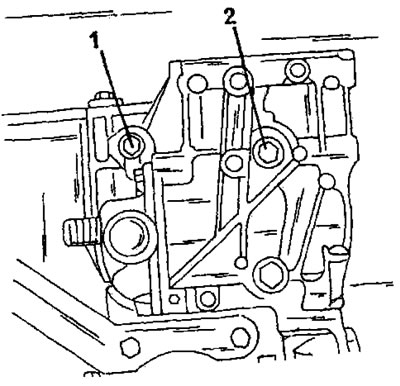 Фигура 62. Затегнете болтовете (1) и (2) до посочените в текста въртящи моменти на затягане.
