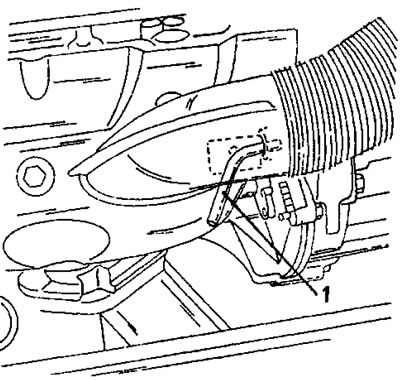 Фигура 63. Фиксиращият щифт на коляновия вал е поставен на посоченото място