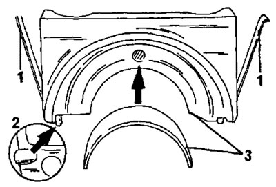 Фигура 74. Монтиране на капачки на лагери. 1. Странични уплътнения; 2. Центриращ щифт; 3. Обърнете…