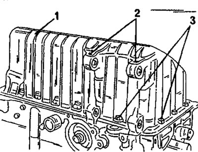 Фигура 80. Закрепване на картера на превозно средство с климатик. 1. Болтове с дължина 22 мм (19…