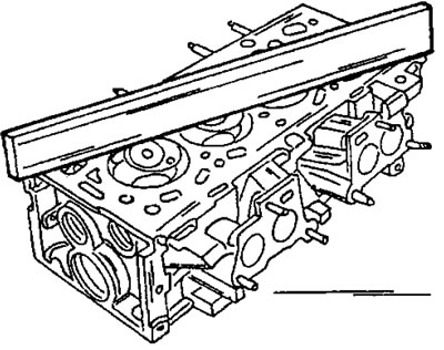 Фигура 100. Проверка на наклона на главата на цилиндъра. Поставете измервателната пръчка на…