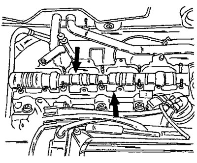 Фигура 118. И двата посочени ексцентрика трябва да са в контакт с буталата с гърбовете си.