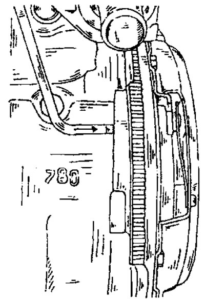 Фигура 139. Заключване на маховика с фиксиращ щифт.