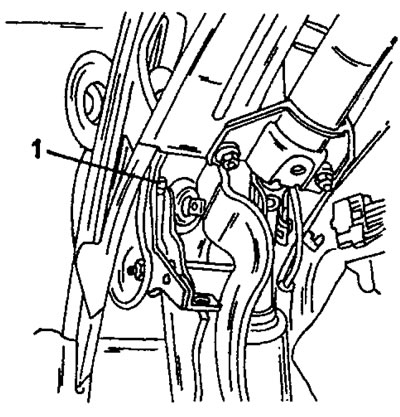 Фигура 182. За да регулирате педала на съединителя при двигатели тип XU, разхлабете и затегнете…