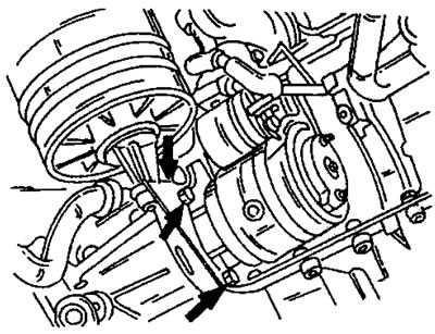 Фигура 187. Освобождаване на стартера. Освен това, три болта закрепват монтажната скоба на…