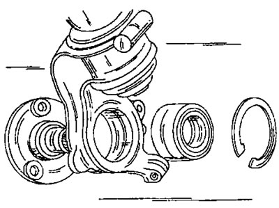 Рис. 222. Колесный подшипник и ступица колеса, снятые с поворотного кулака. Стопорное кольцо…