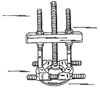 Рис. 223. Снятие внутреннего кольца подшипника со ступицы колеса с помощью специального съемника.