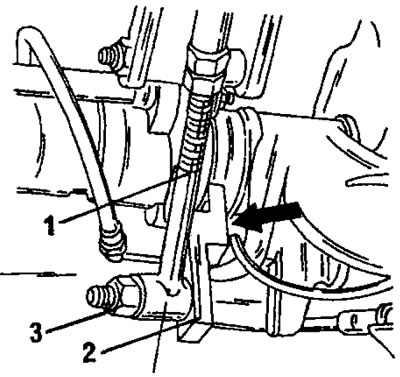 Рис. 240. Установка эрзаца амортизатора (1) и названного шаблона (2). Затяжку деталей производить…