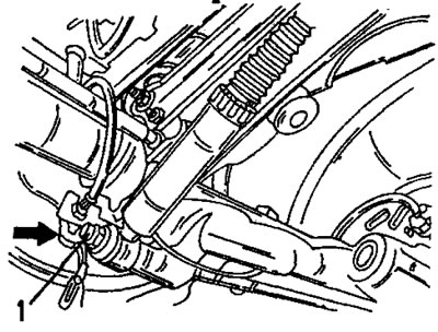 Рис. 241. Крепление амортизатора с нижней стороны. Амортизатор крепится гайкой (1). Стрелкой…