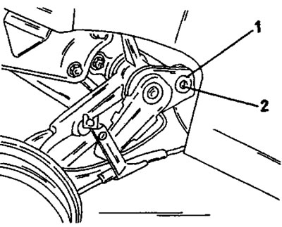 Рис. 243. Поле установки шайбы (1) болт (2) затягивается моментом 20 нм.