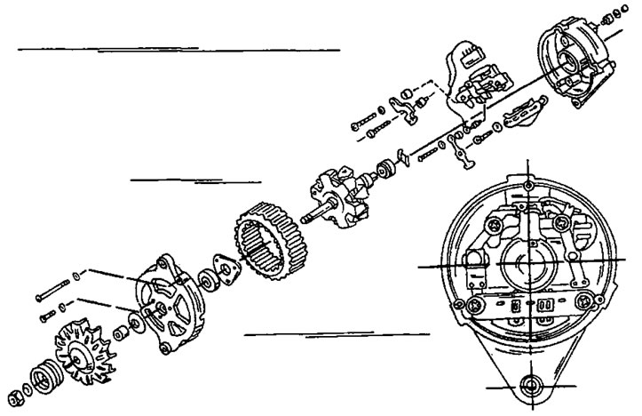 Фигура 312. Чертеж на монтаж на генератор за променлив ток Mitsubishi.