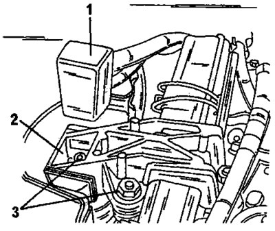 Фигура 331. Монтажно положение на дясната опора на двигателя. При турбодизелов двигател в опората…