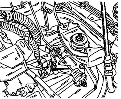 Фигура 332. Монтажно положение на лявата опора на двигателя (от страната на скоростната кутия).…