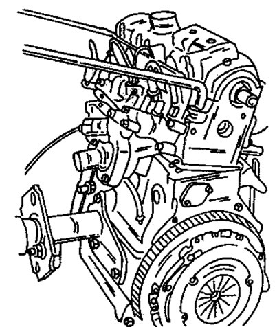 Рис. 366. Применение указанных в тексте рычагов для поднятия головки цилиндров. Демонтаж показан на…