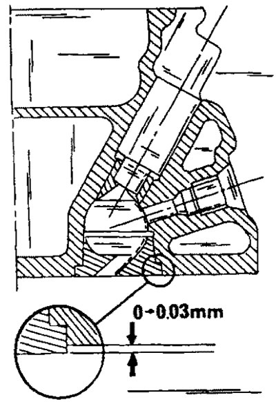 Рис. 371. Предкамеры должны выступать над поверхностью головки цилиндров на указанный размер.