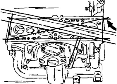 Рис. 372. Контроль перекоса головки цилиндров.