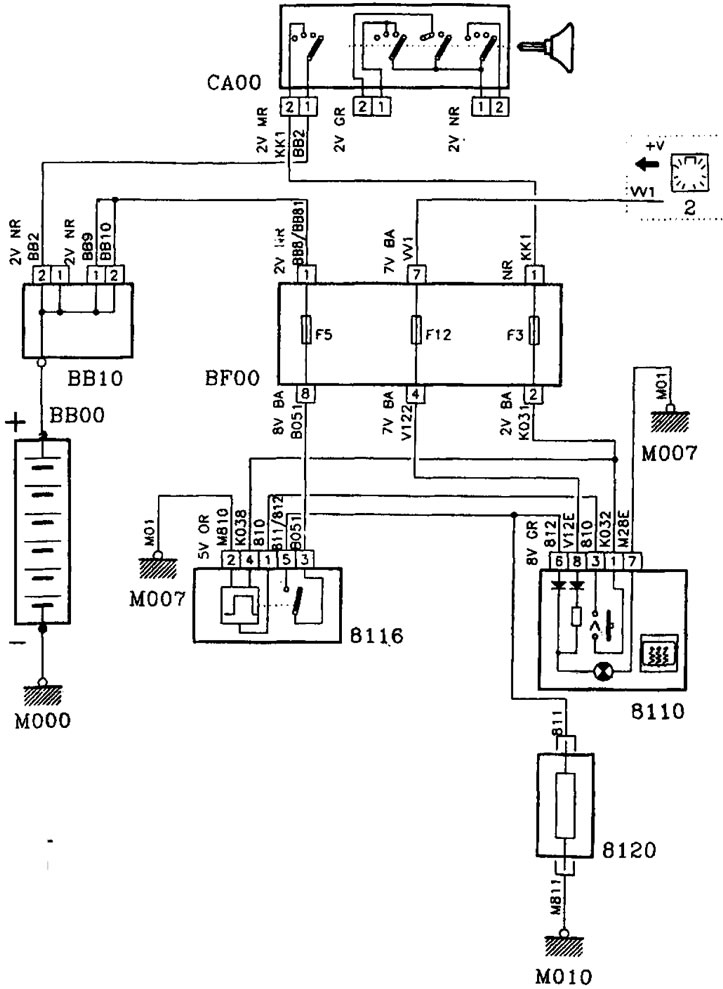 Электрическая схема обогрева заднего стекла