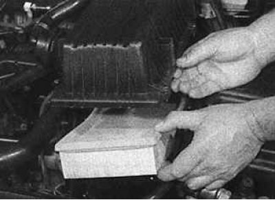 5. Повдигнете капака и извадете филтърния елемент.