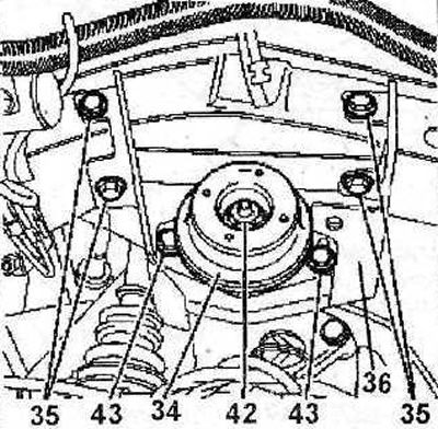 7.46 Install bracket 36, tighten its mounting bolts 35 with a force of 20 Nm