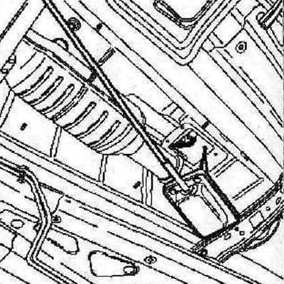 6.22 Przesuń rury wydechowe na bok, aby uzyskać dostęp do mechanizmu zmiany biegów